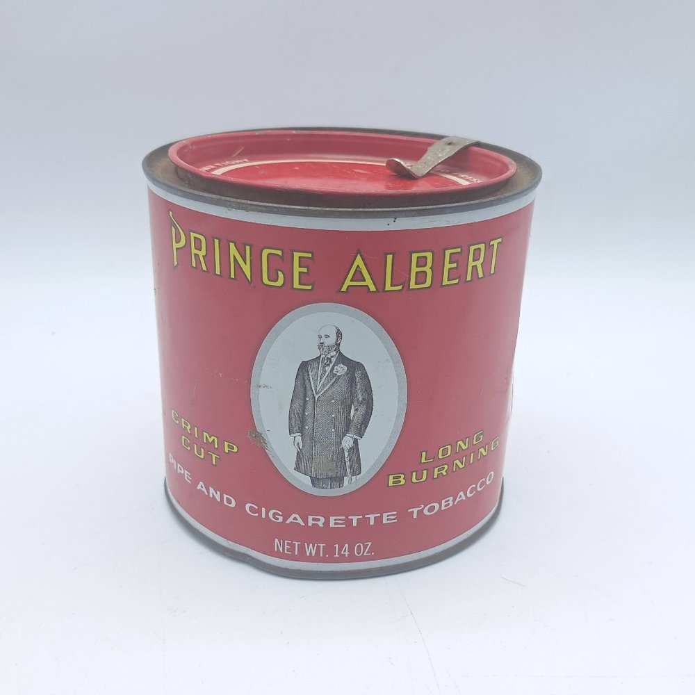 Vintage Metal Prince Albert Crimp Cut Tobacco 14 Ounce Can
